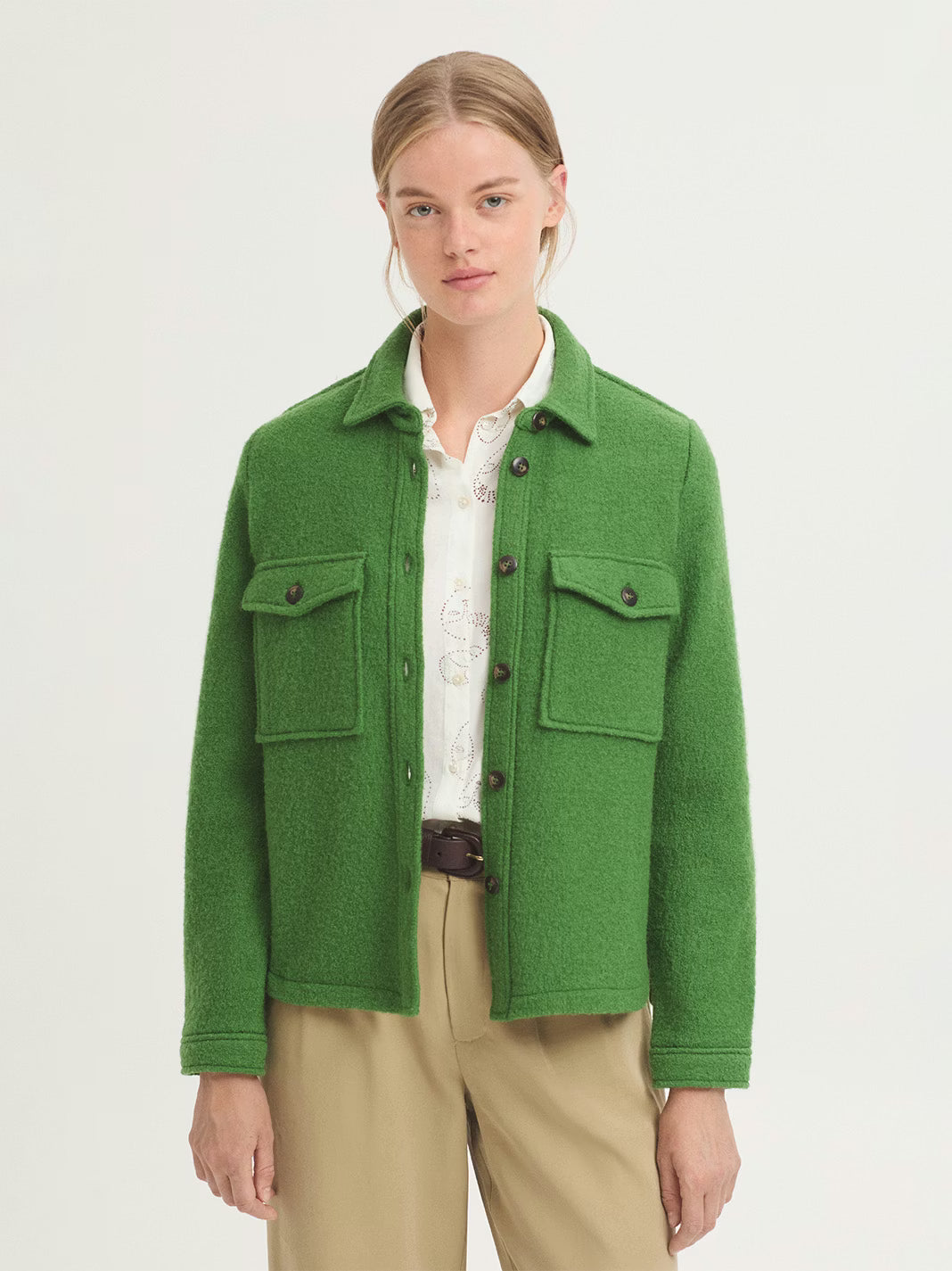 100% Wool Jacket - Kiwi Green
