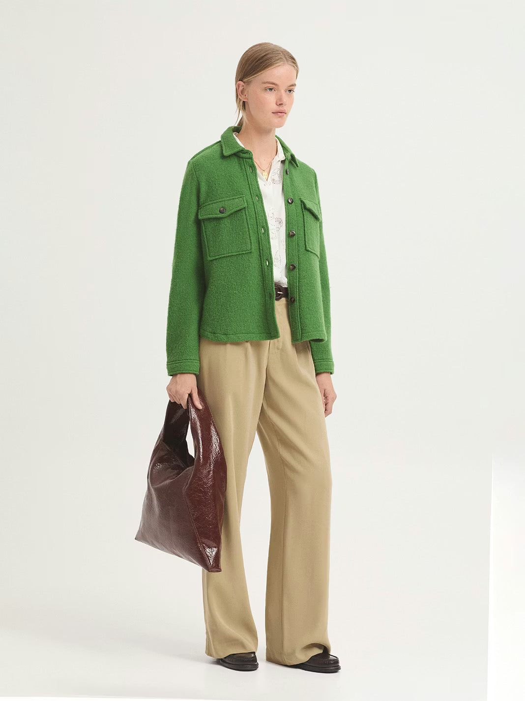 100% Wool Jacket - Kiwi Green