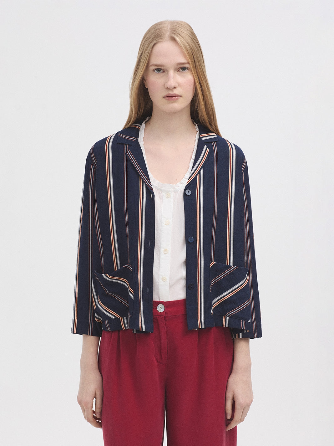 Tiny Stripes Jacket - Navy