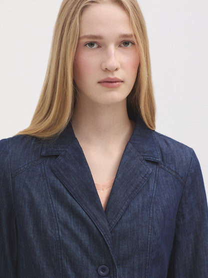 Denim jacket with lapels