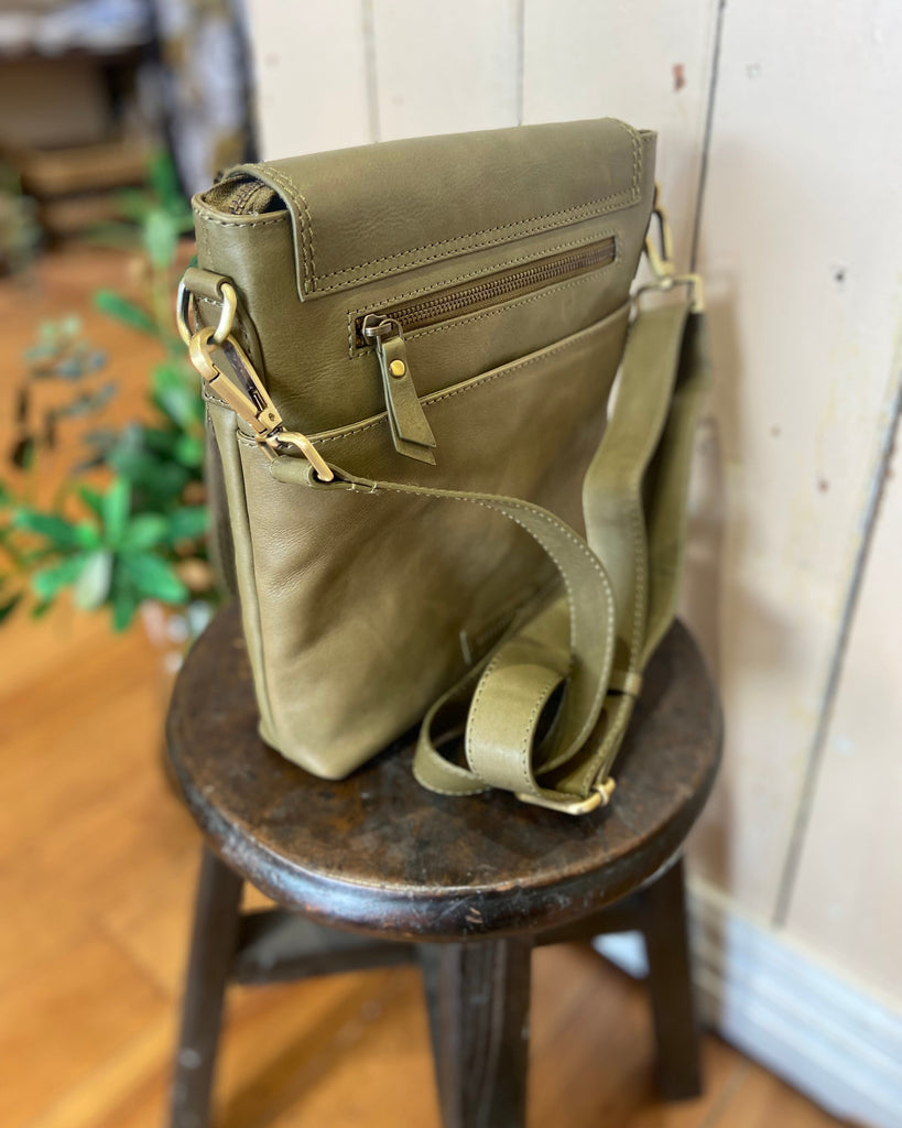 Cosgrove & Co Carla Khaki Genuine Leather Bag