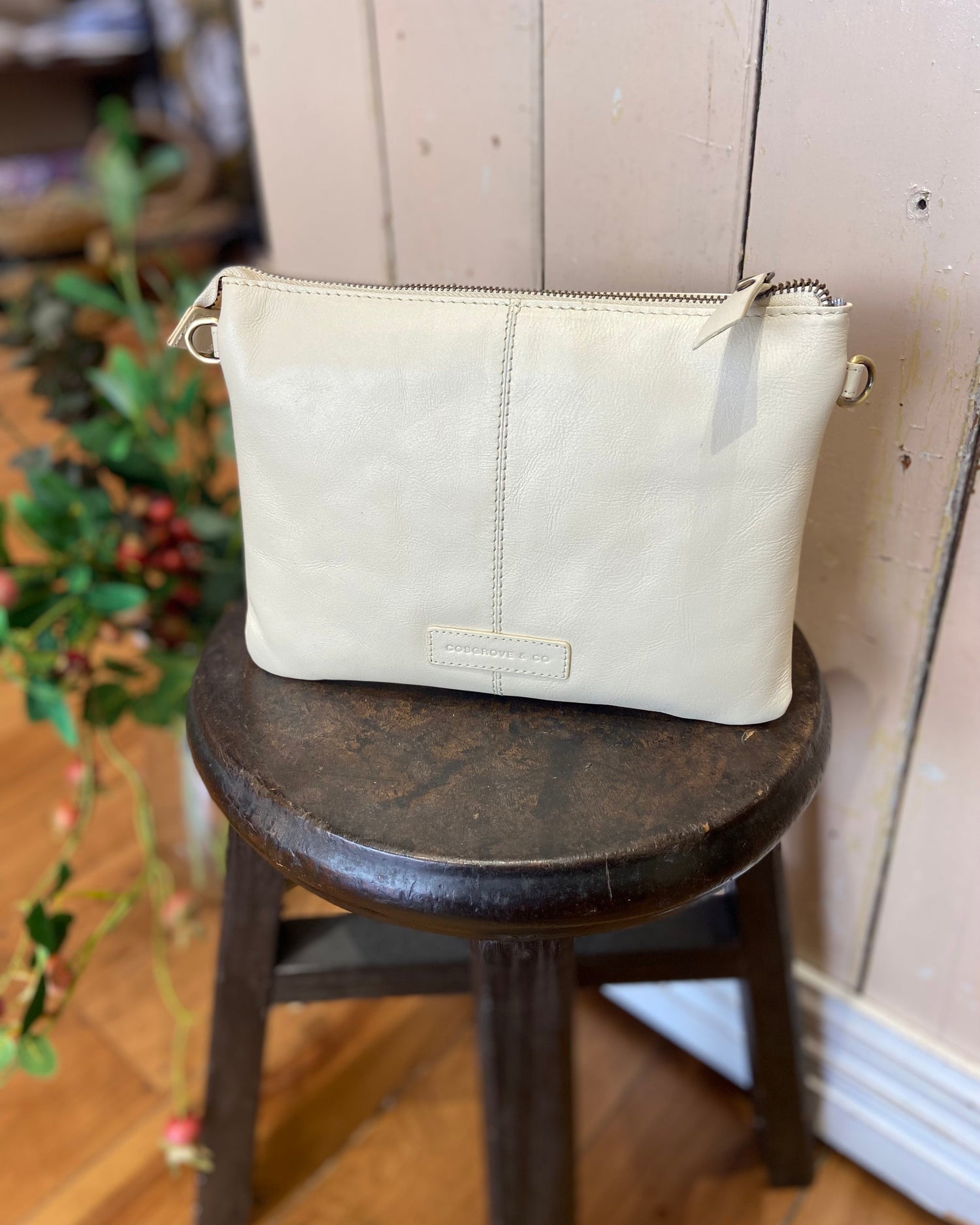 Cosgrove &amp; Co Charlotte Ivory Leather Bag