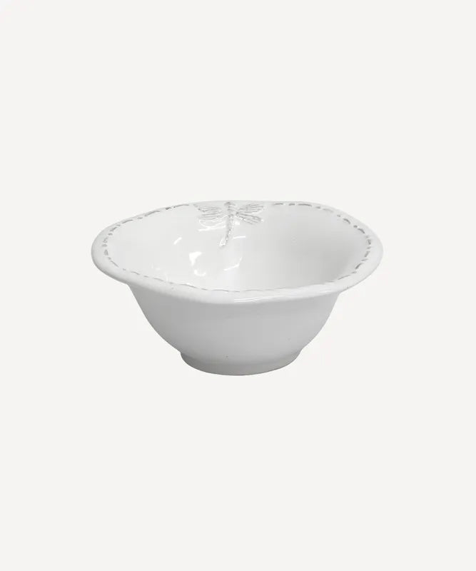 French County Collections Dragonfly White Stoneware - Salt Bowl
