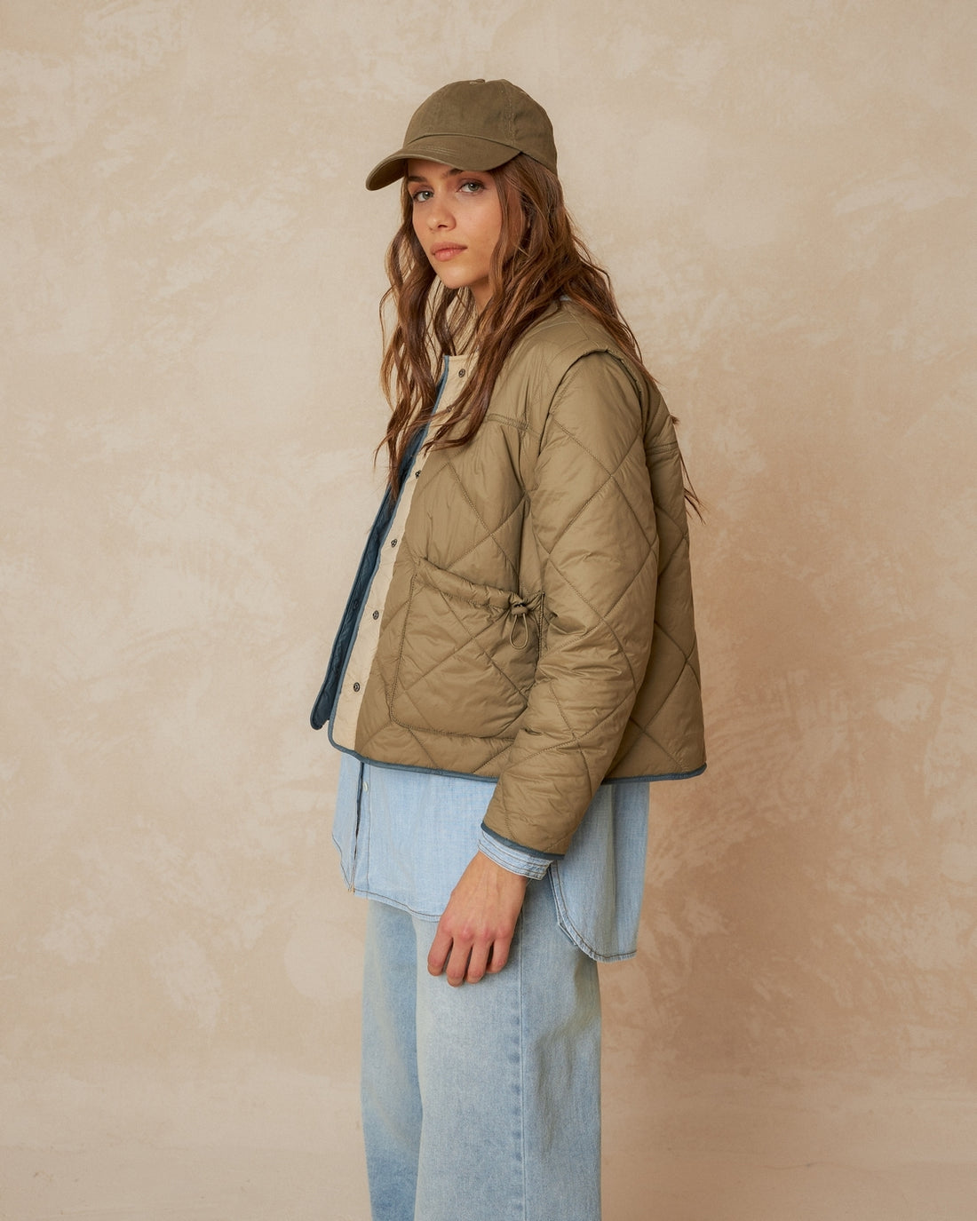 Indi&amp;Cold Quilted Short Coat/Vest