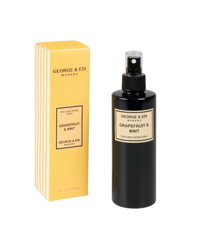 George &amp; Edi Perfumed Room Spray Grapefruit &amp; Mint Pack Shot Front View