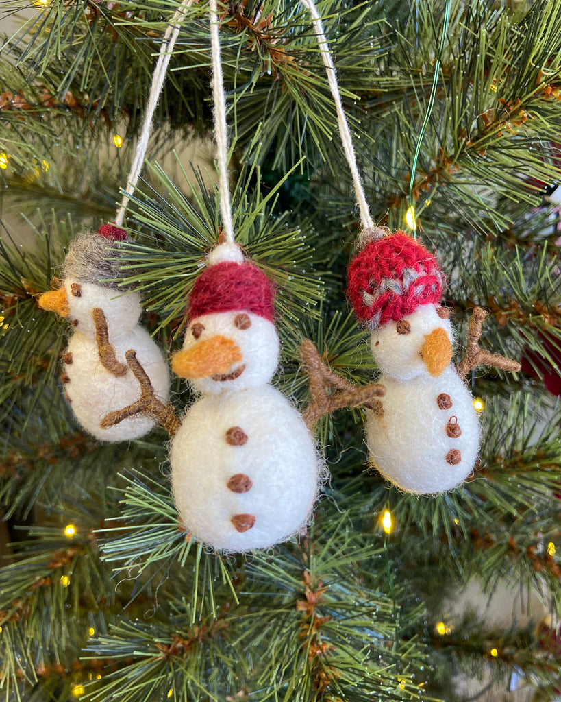 Gry&Sif Snowmen with Hats - set of 3