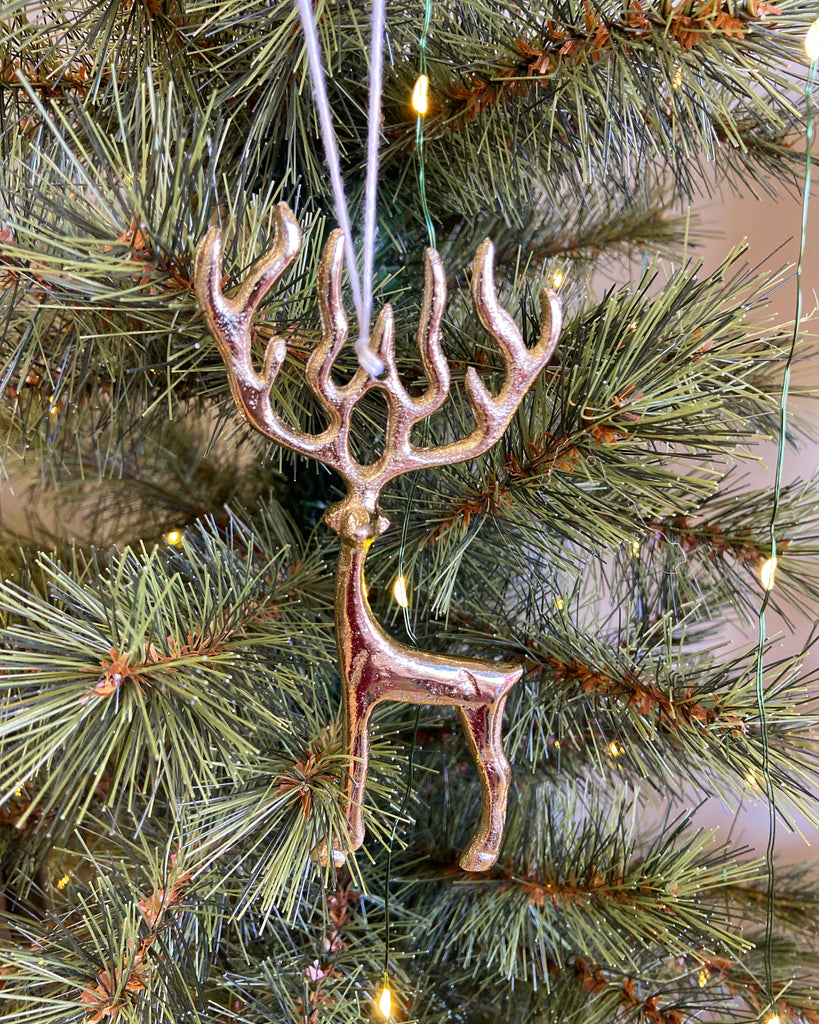 Gold Reindeer Christmas Ornament