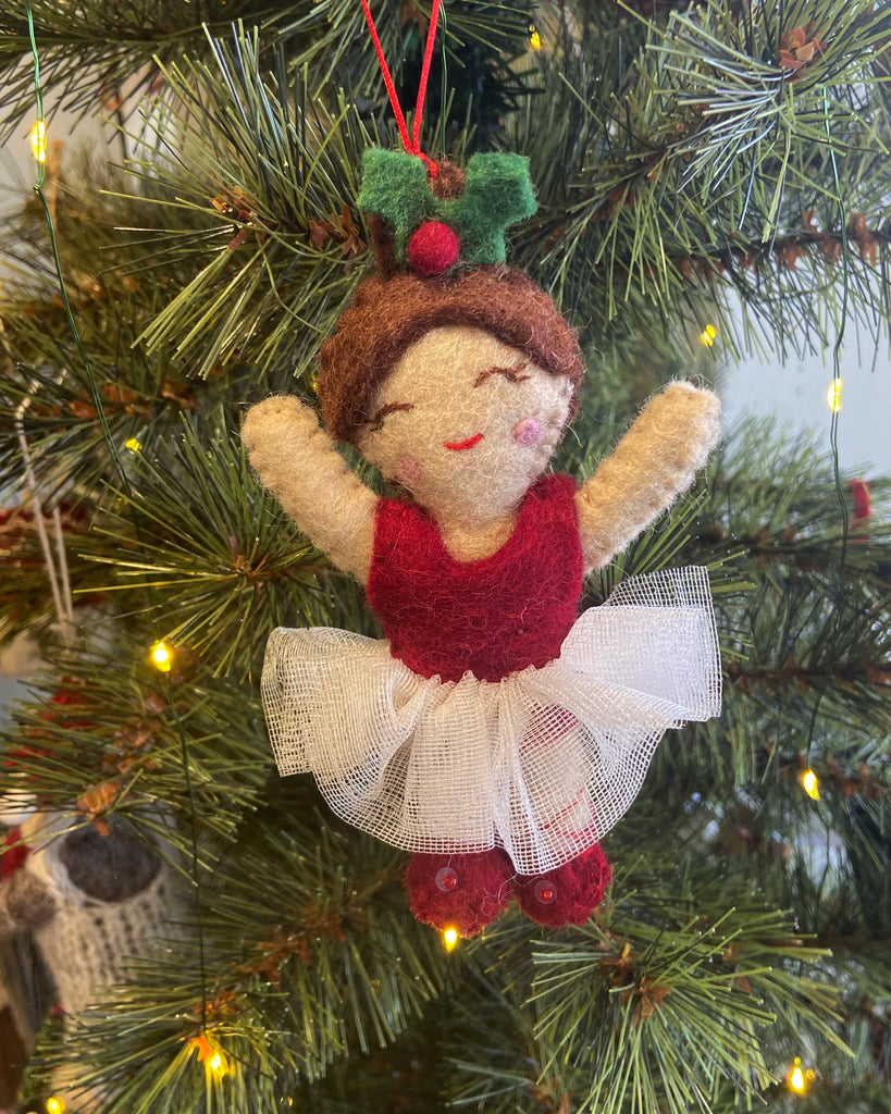 Pashom Felted Wool Christmas Decoration - Ballerina Girl