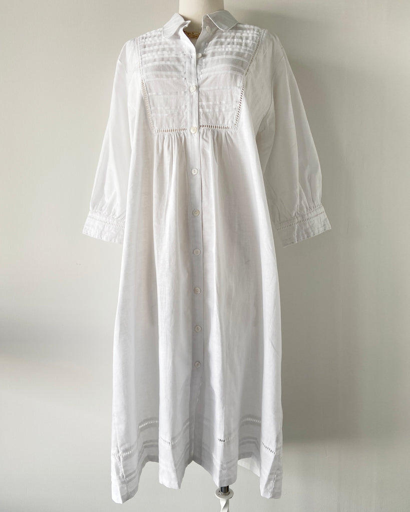 Alice & Lily White Linen Cotton Shirt Dress