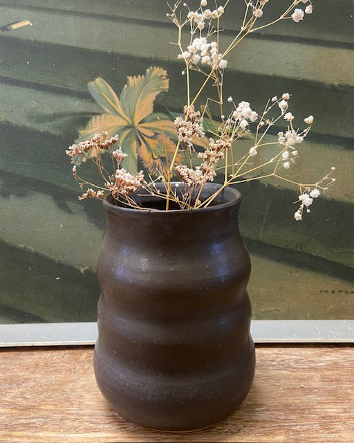 Galit Maxwell Large Dark Brown Flower Vase