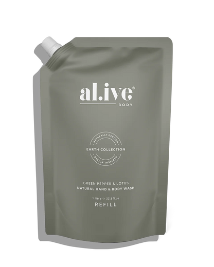 Al.ive 1 ltr wash refill - kaffir lime &amp; green tea
