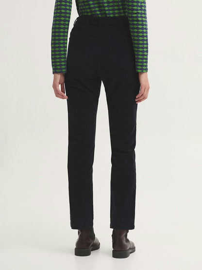 Five-Pocket Micro Corduroy Trousers - Navy
