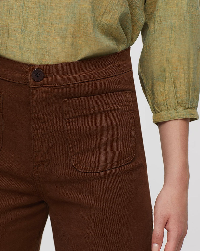 Nice Things Paloma S. Twill Bootcut Trousers - brown