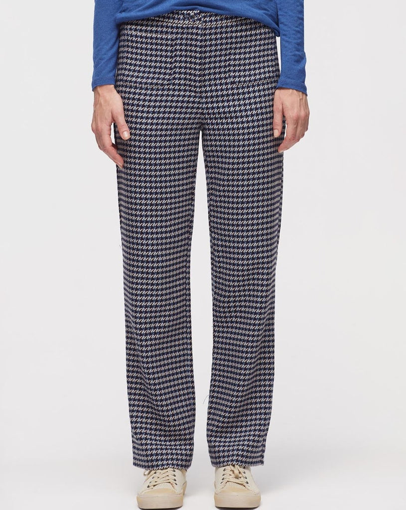 Nice Things Paloma S. Folk Houndstooth Trousers - navy
