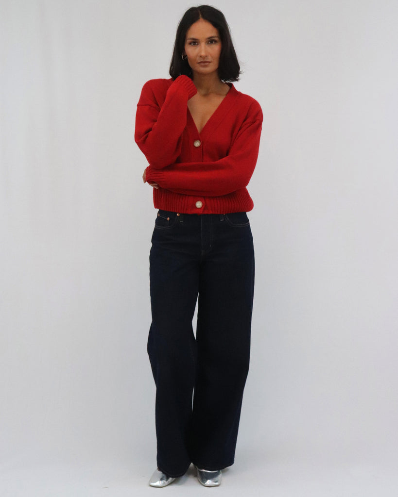 Tatāno Phoebe Cardigan- Red