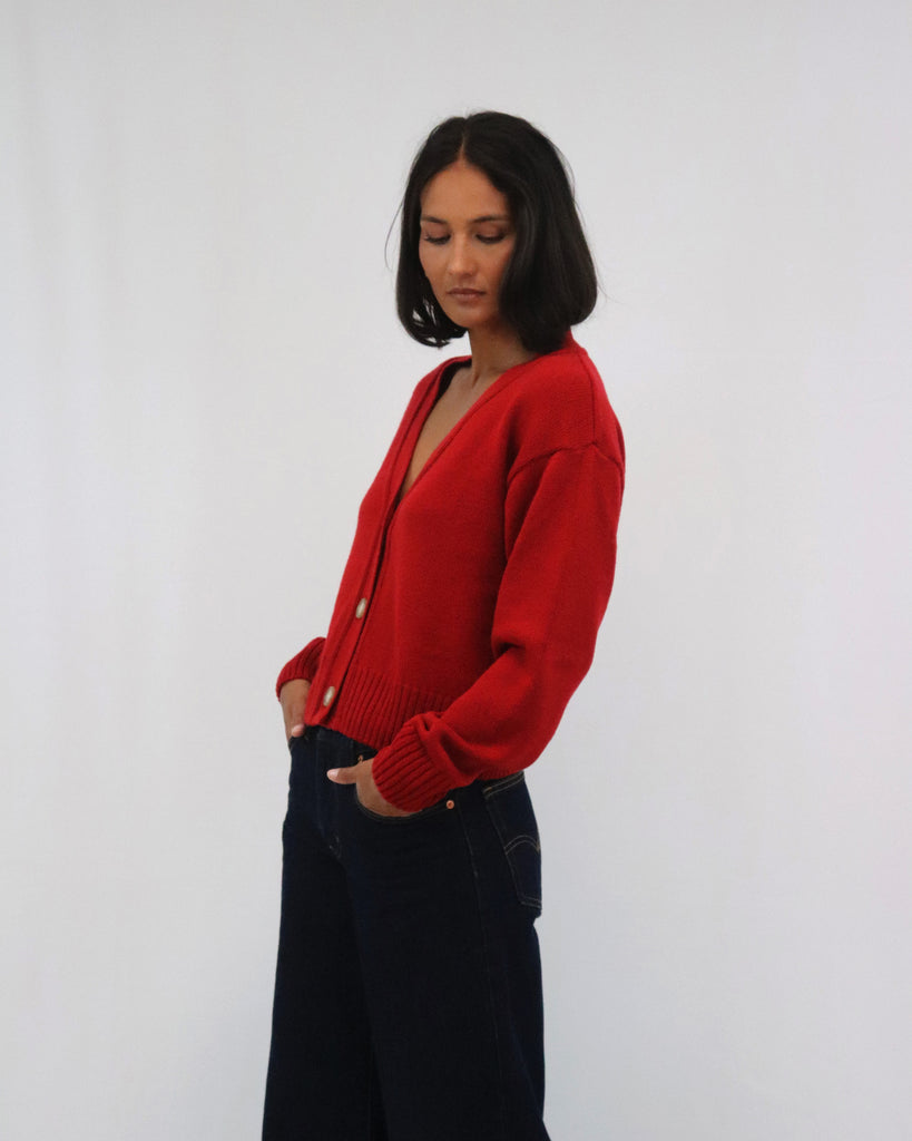 Tatāno Phoebe Cardigan- Red