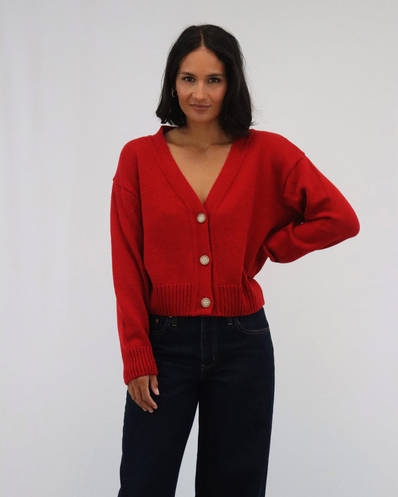 Tatāno Phoebe Cardigan- Red