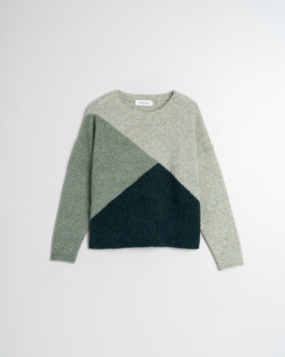 Ind &amp; ColdWool Sweater with Color Intarsia