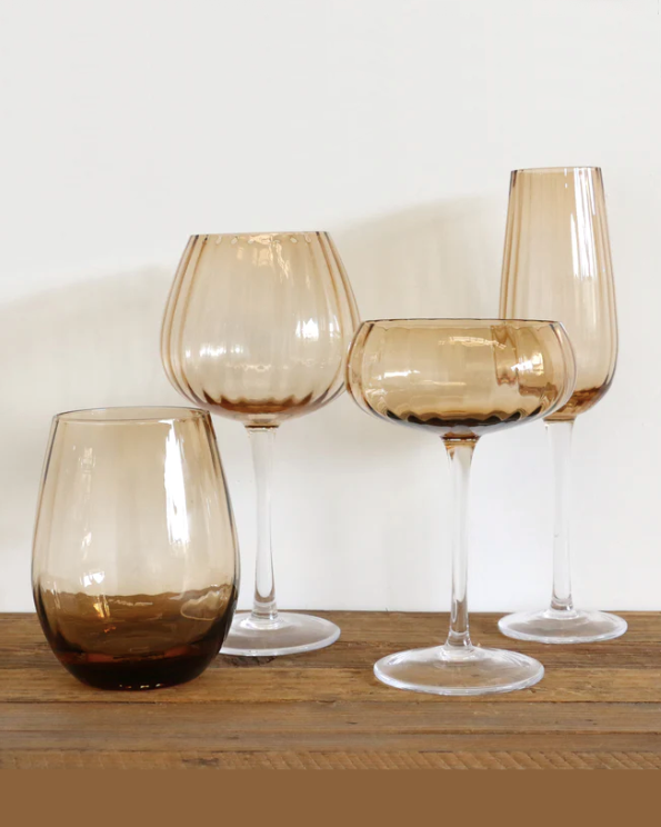 CC Interiors Casablanca Champagne Flute set of 4 - amber