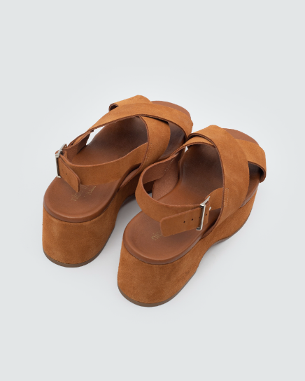 Nice Things Paloma S. Leather Platform Sandals- cinnamon