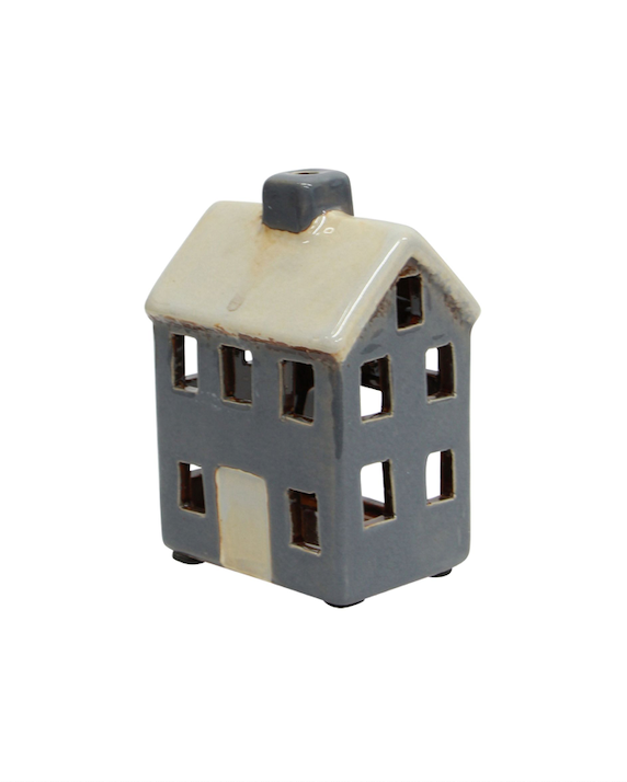 French Country Collections Alsace Tea Light Petite House - Blue