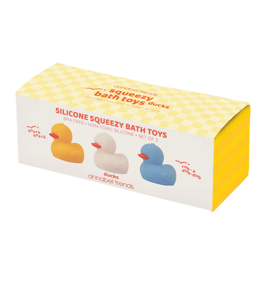 Annabel Trends - Silicone Squeezy Bath Toys - Duck 3pc