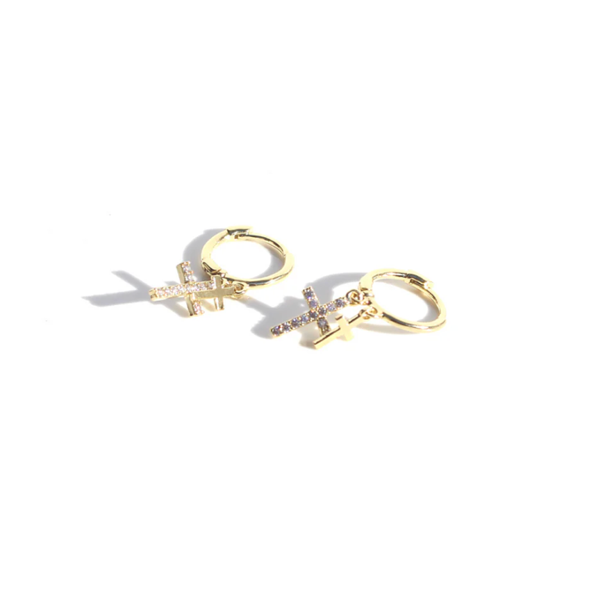 Queen of the foxes Earrings - Huggies Sleeper Petite - Cross
