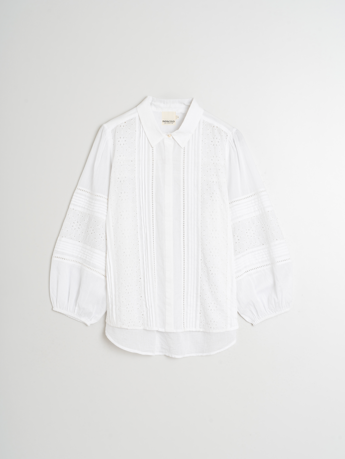 Indi &amp; Cold Embroidered Voile Shirt Blanco