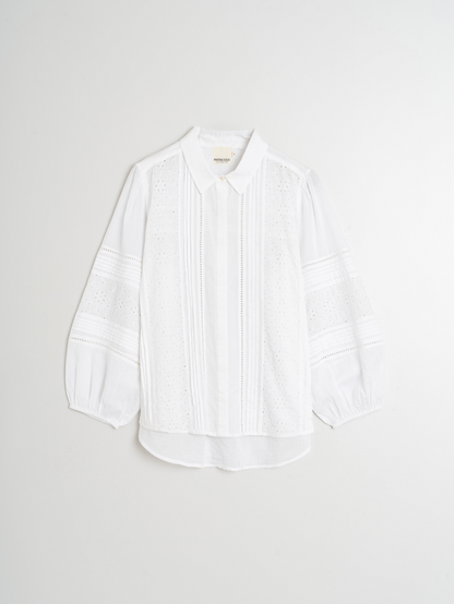 Indi &amp; Cold Embroidered Voile Shirt Blanco