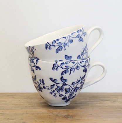 CC Interiors Florentine Bleu Handpainted Cup - Blue