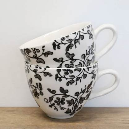CC Interiors Florentine Noir Handpainted Cup - Black