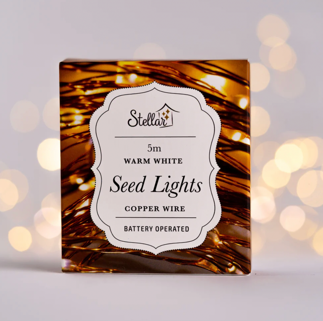5m AA Copper Warm White 50 LED Seed Lights