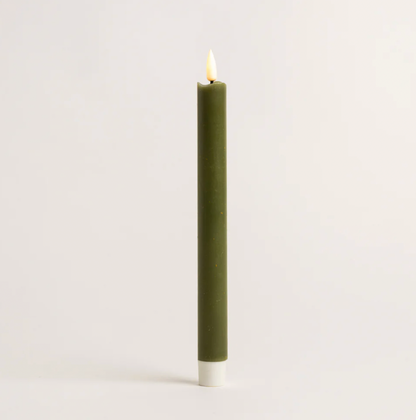 Green LED Table Candle Two Pack