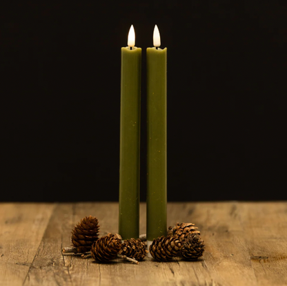 Green LED Table Candle Two Pack