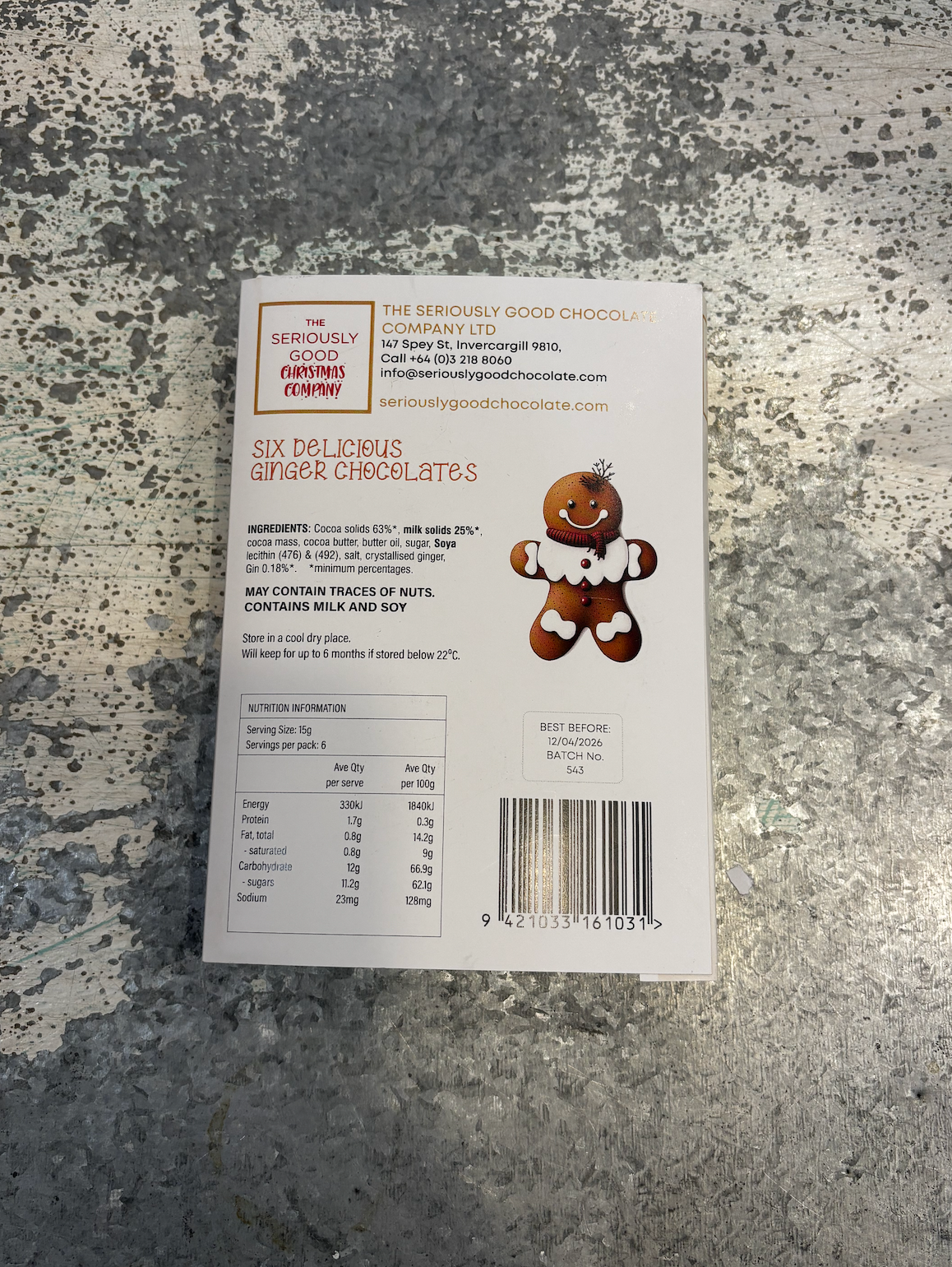 Vintage Ginger Bread 6 Box Chocolates