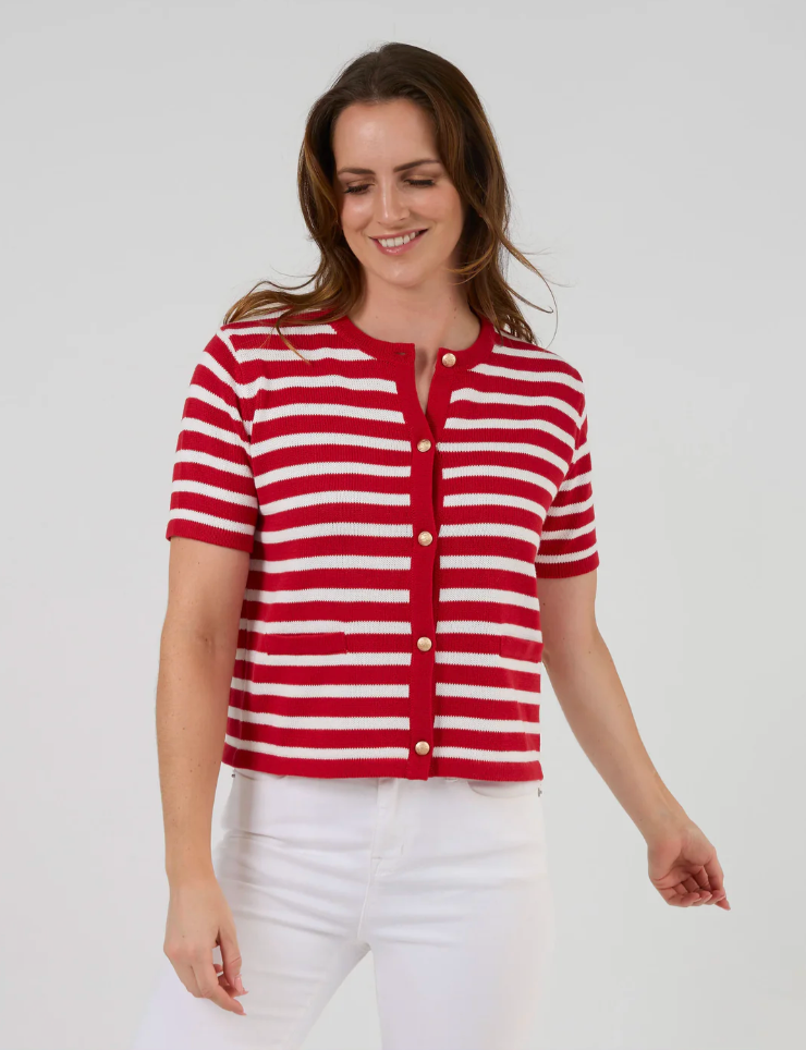 Rue Cardi - Red/White Striped