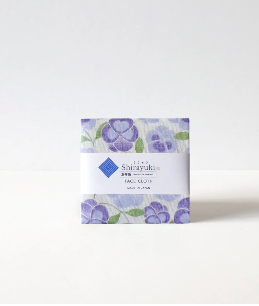Orient Pansy Face Cloth in Blue