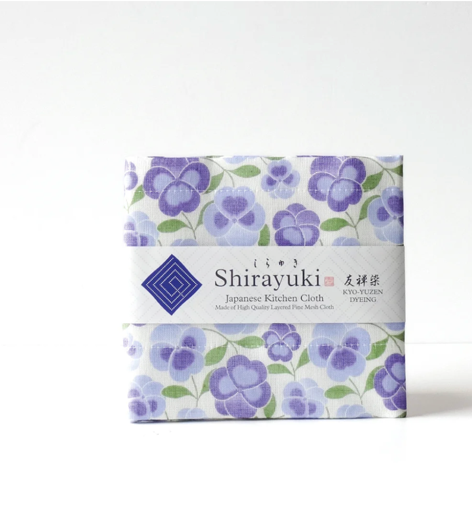 Orient Pansy Dishcloth in Blue