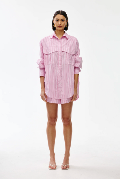 Kinney Riley Shirt Pink Pinstripe