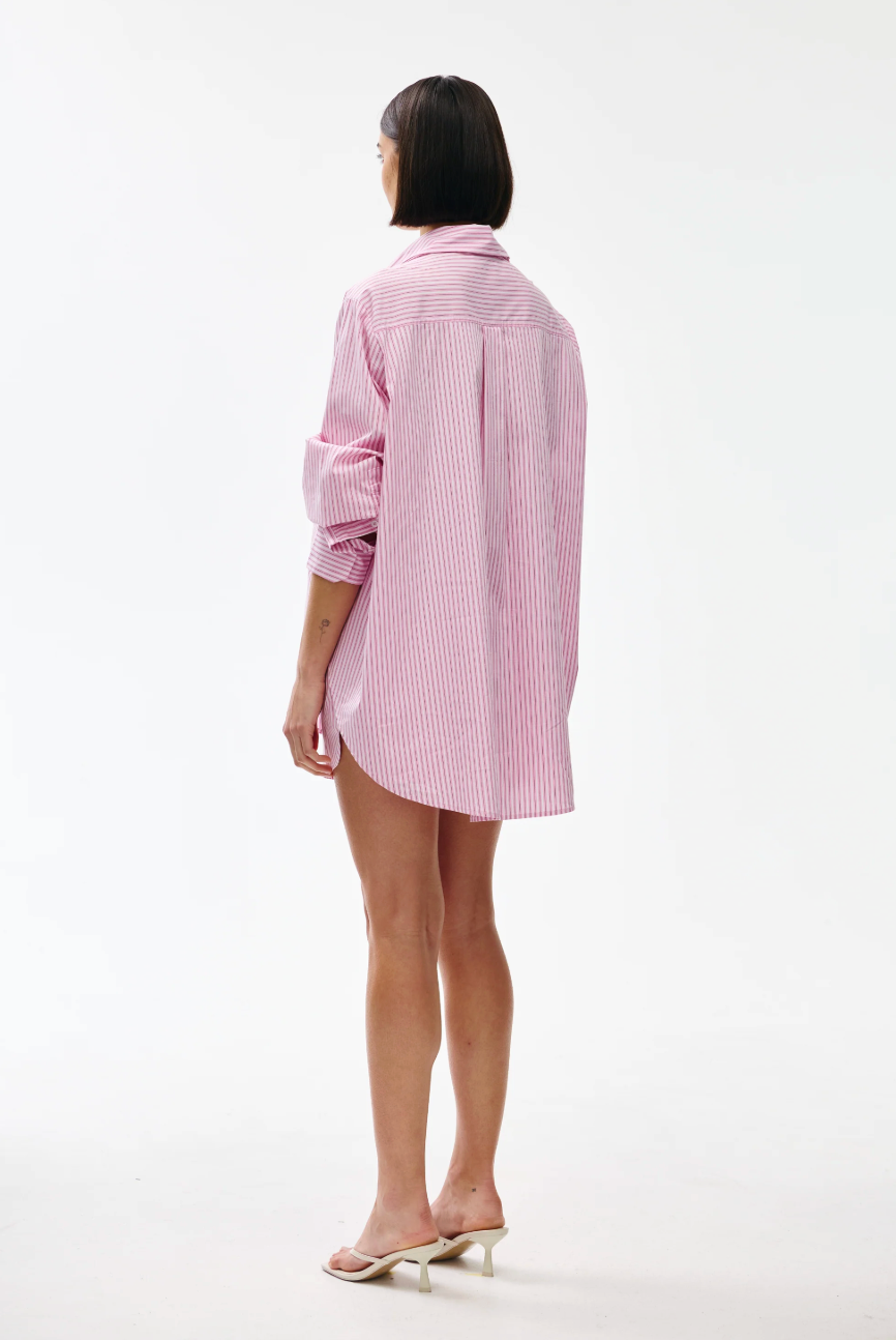 Kinney Riley Shirt Pink Pinstripe