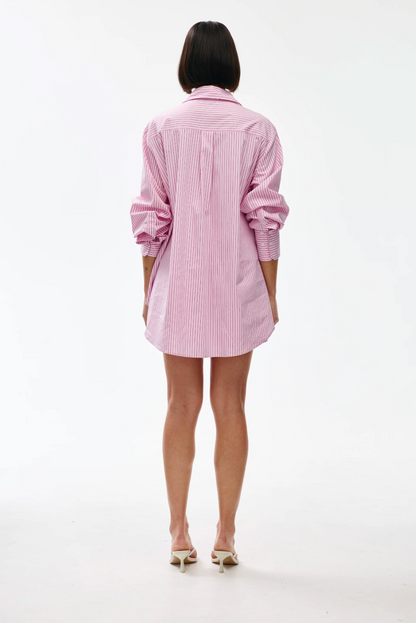 Kinney Riley Shirt Pink Pinstripe