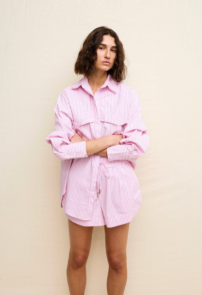Kinney Riley Shirt Pink Pinstripe