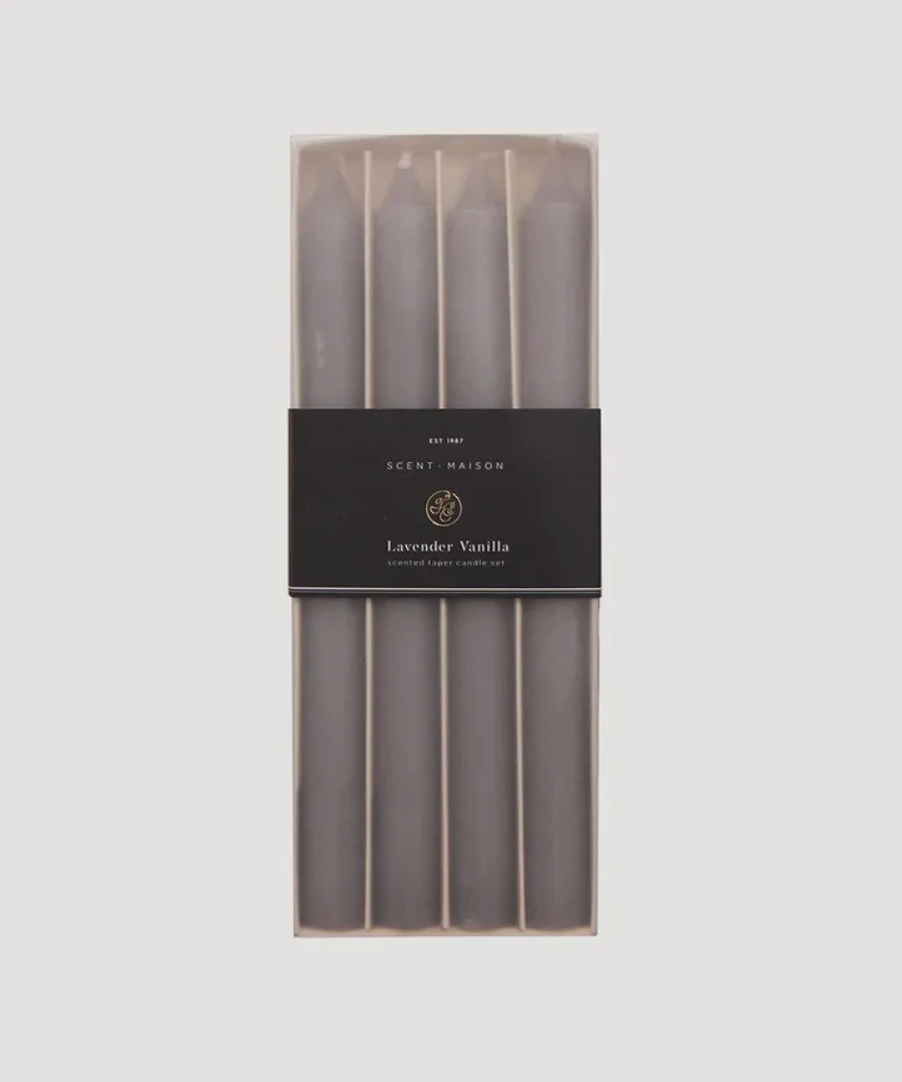 Maison Taper Candle Lavender Vanilla 10&quot; (4PC)