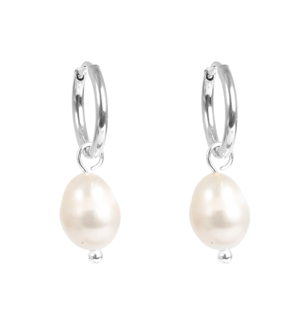 A&amp;C Oslo Freshwater Pearl Earring - Silver