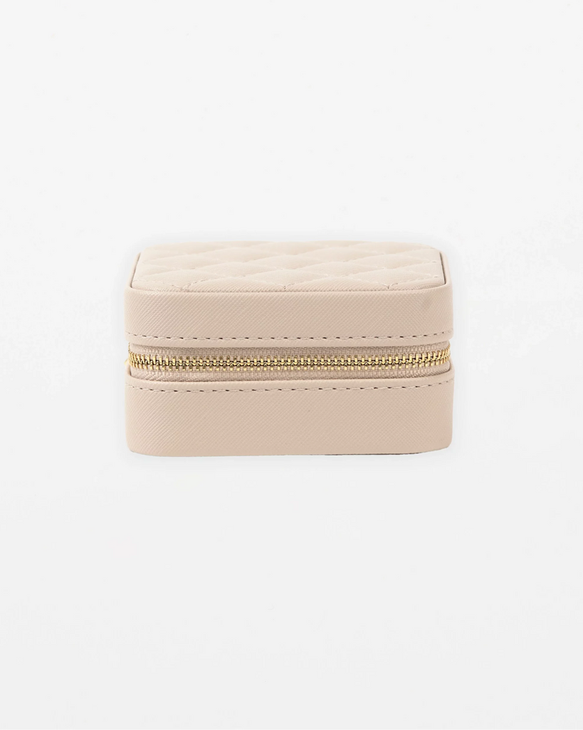 Stella+Gemma Square Jewellery Box- Putty Quilted