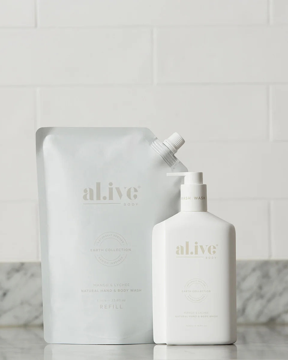 Al.ive 1 ltr wash refill - mango &amp; lychee