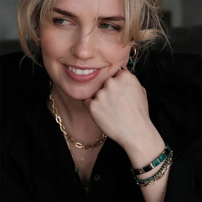 A&amp;C Oslo Cut Anchor Chain Necklace - gold