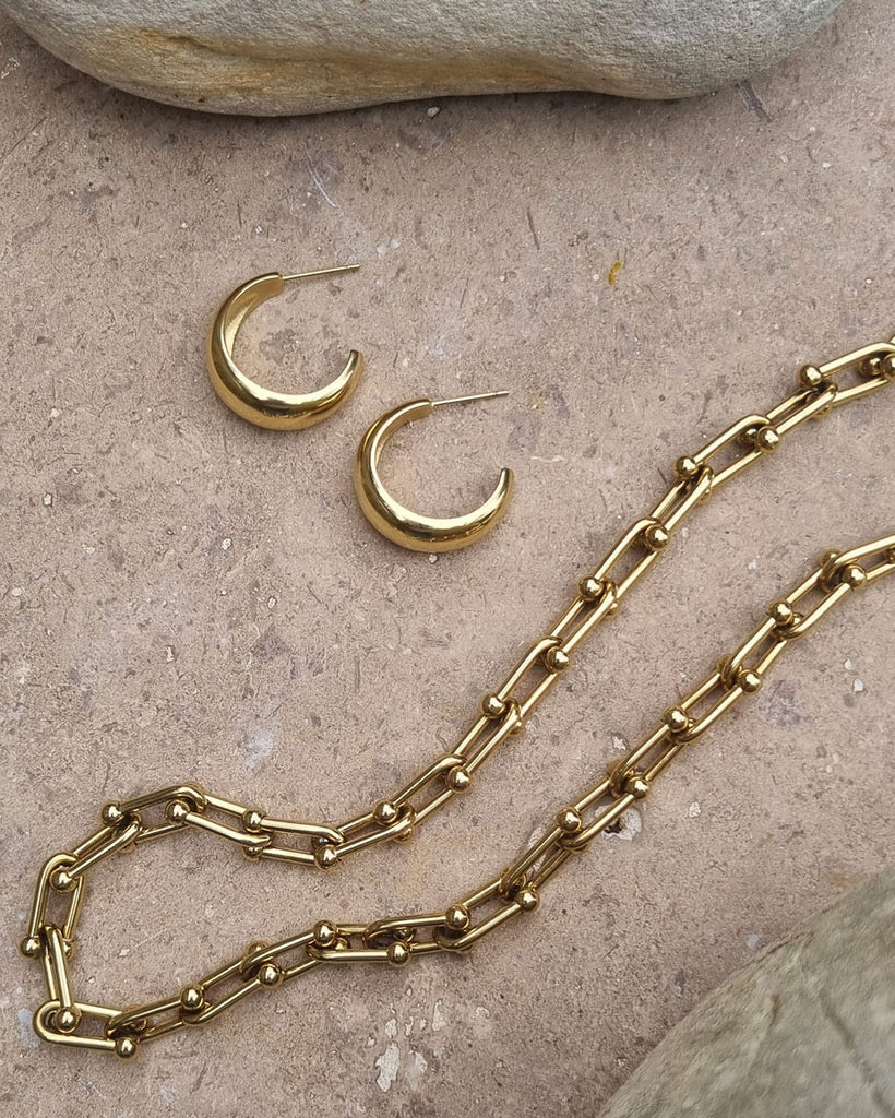 A&C Oslo Pure Steel Necklace- gold link