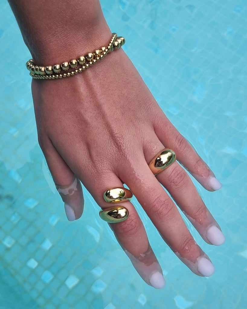 A&C Oslo Pure Steel Bead Bracelet Set- gold
