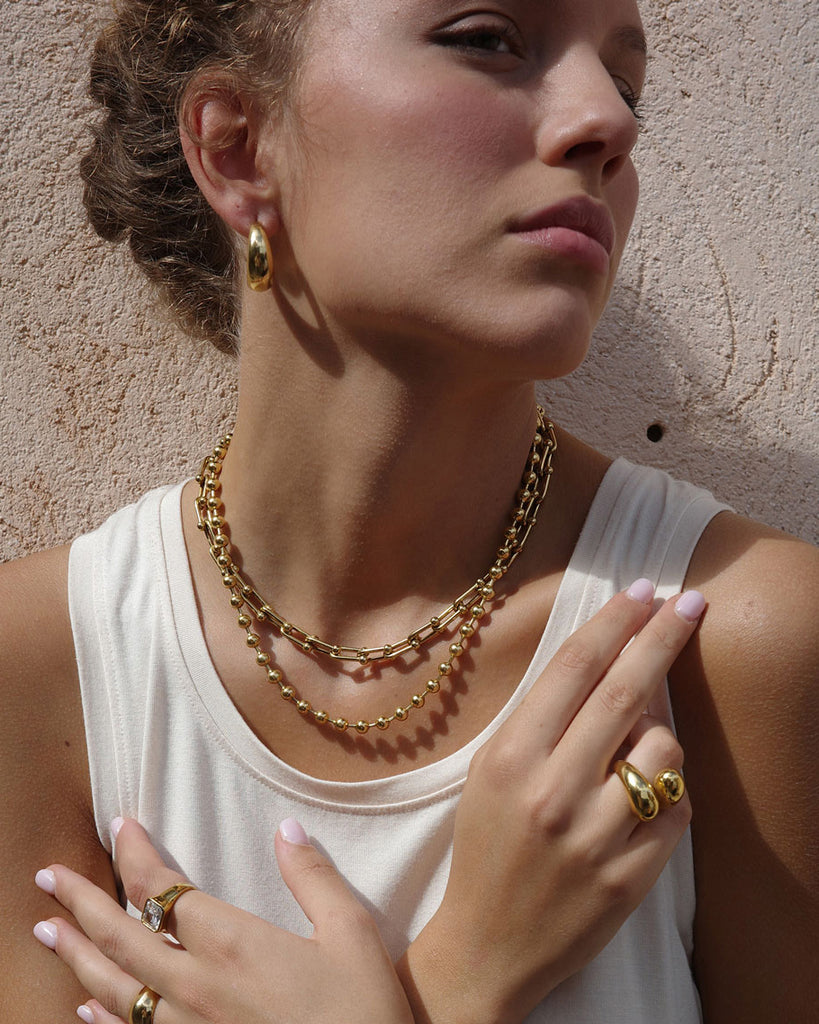 A&C Oslo Pure Steel Necklace Ball Chain- gold
